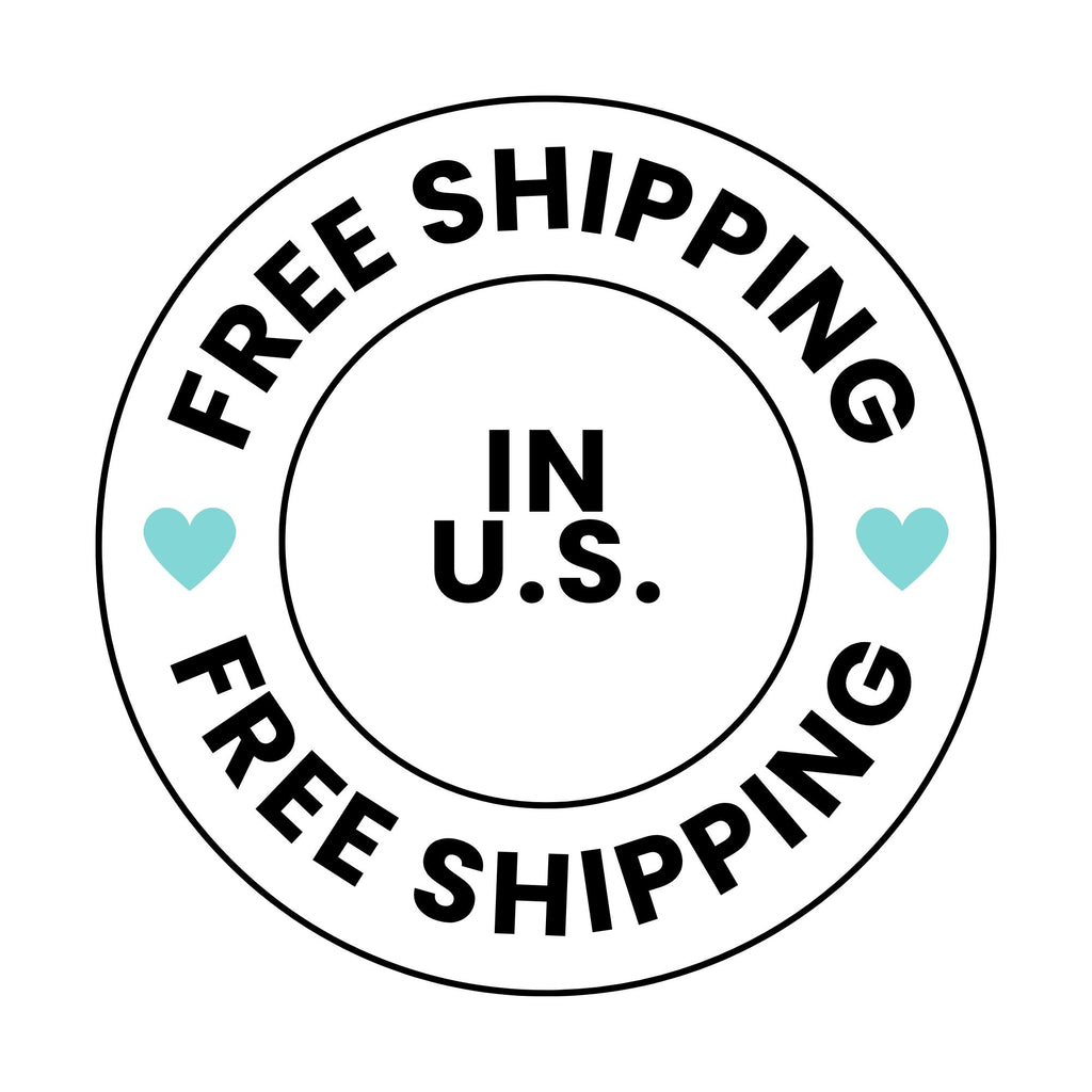 A circular graphic with the words “FREE SHIPPING IN U.S.